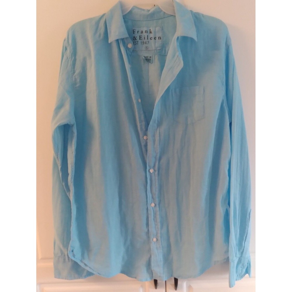 Frank & Eileen Shirt Women's Small Pale Blue Made in Sunny California - Picture 2 of 9